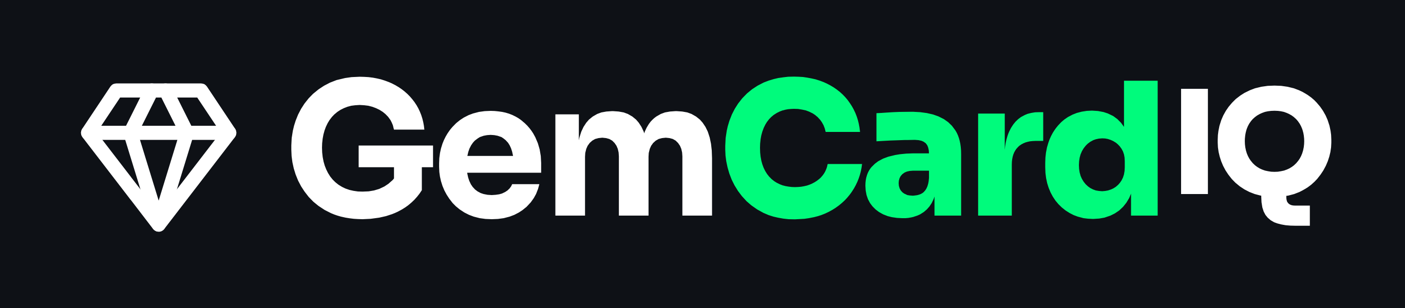 gemcardIQ Wordmark — dark background