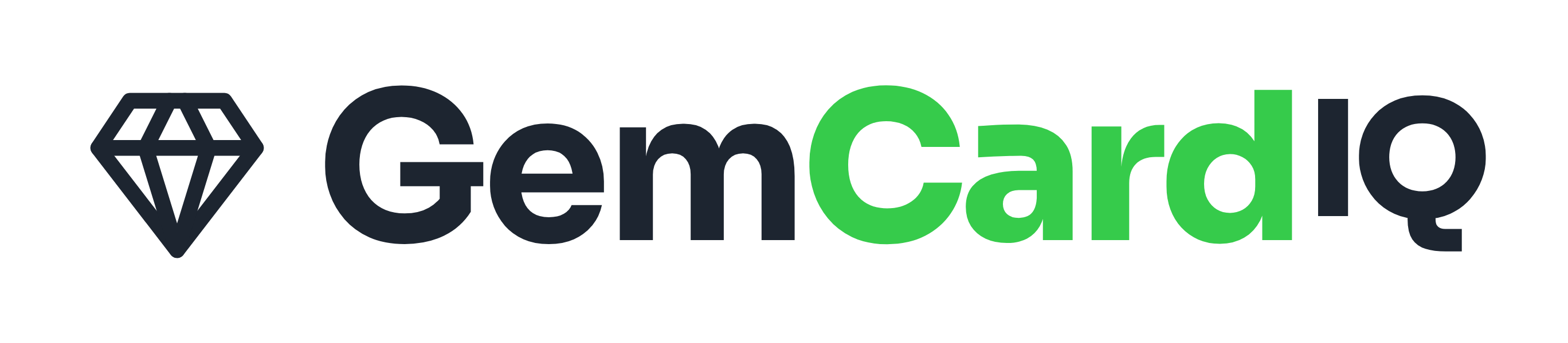 gemcardIQ Wordmark — transparent (dark text)